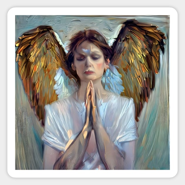 angel of prayer Sticker by bogfl